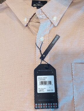 Ben Sherman Geo Print Button Down Dress Shirt. Stretch. Size Large. New $99